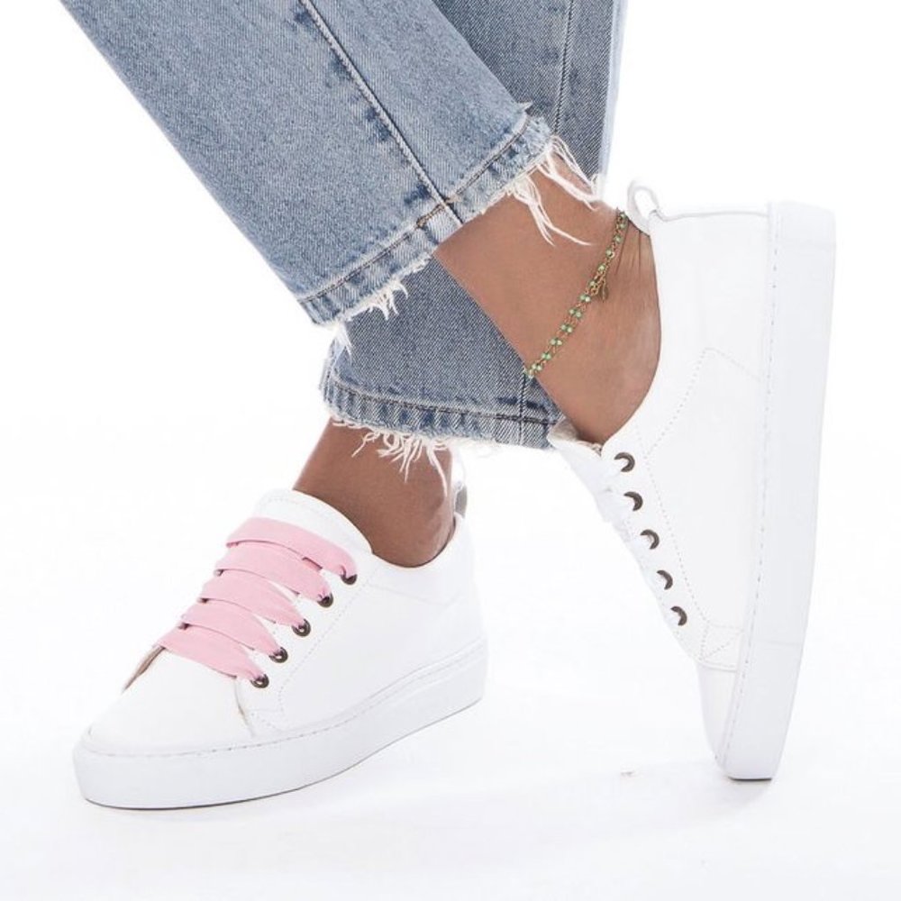 NEW Manebi Flat Sneakers in White - 3 sizes
